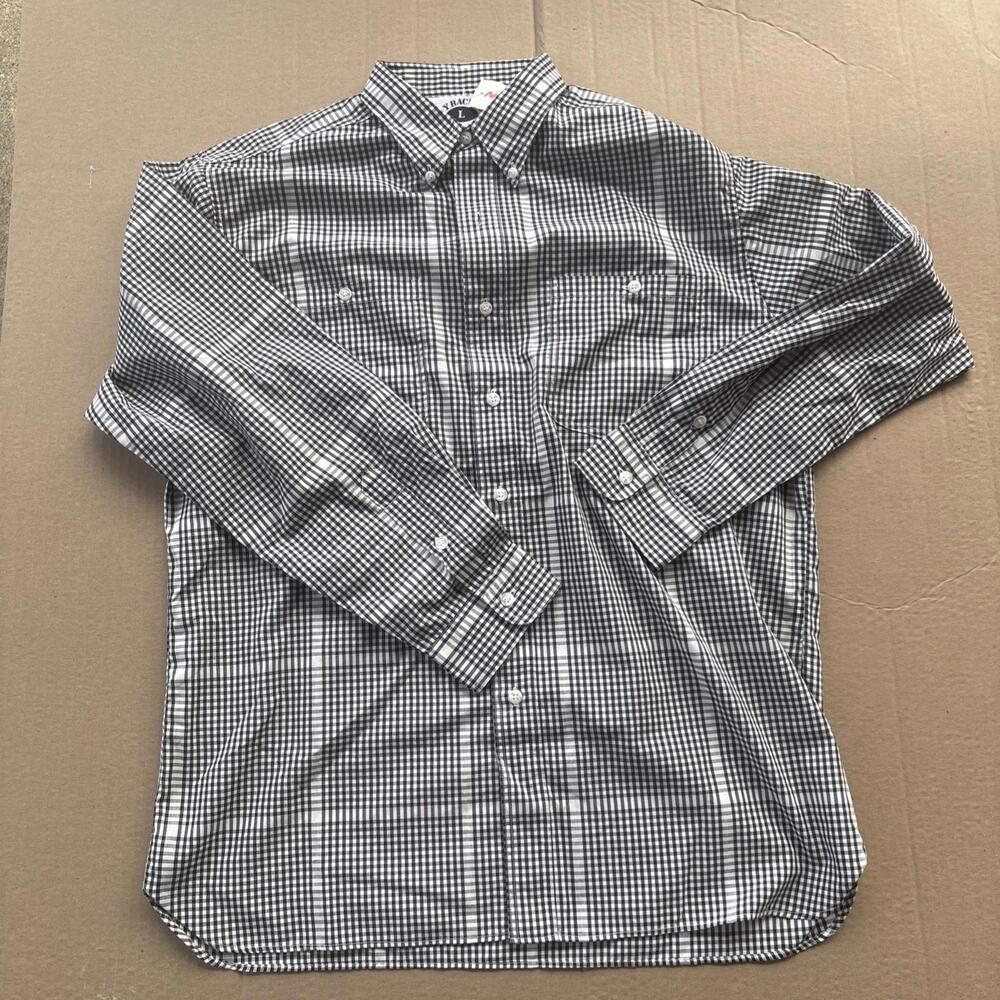 Syracuse Men's Button Down Long Sleeve White Striped Dress Shirt Size Large VTG